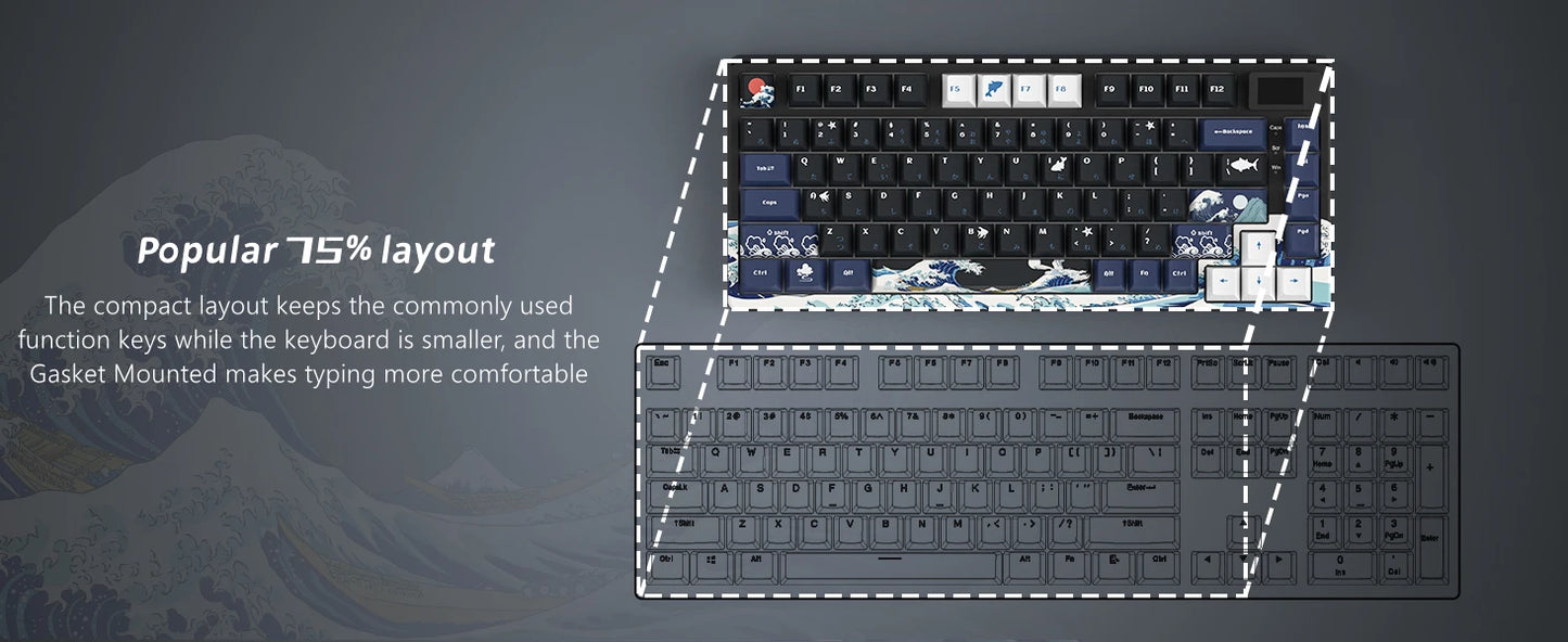 OLED RGB Mechanical Gaming Keyboard – Hot-Swappable Switches, Pudding Keycaps, Pro Build