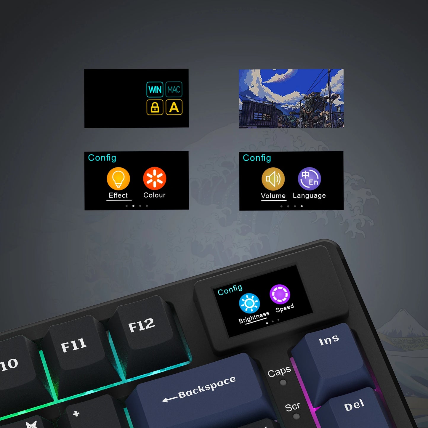 OLED RGB Mechanical Gaming Keyboard – Hot-Swappable Switches, Pudding Keycaps, Pro Build