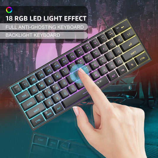 MageGee MK-Box 60% RGB Gaming Keyboard – Compact, Splash-Resistant with Mechanical Feel