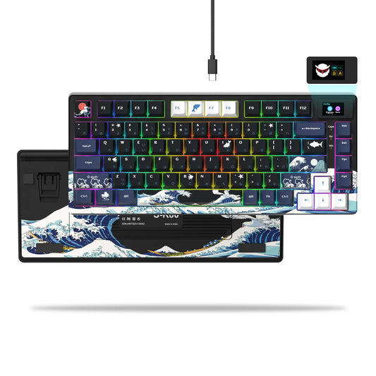 OLED RGB Mechanical Gaming Keyboard – Hot-Swappable Switches, Pudding Keycaps, Pro Build