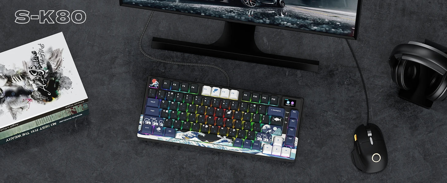 OLED RGB Mechanical Gaming Keyboard – Hot-Swappable Switches, Pudding Keycaps, Pro Build