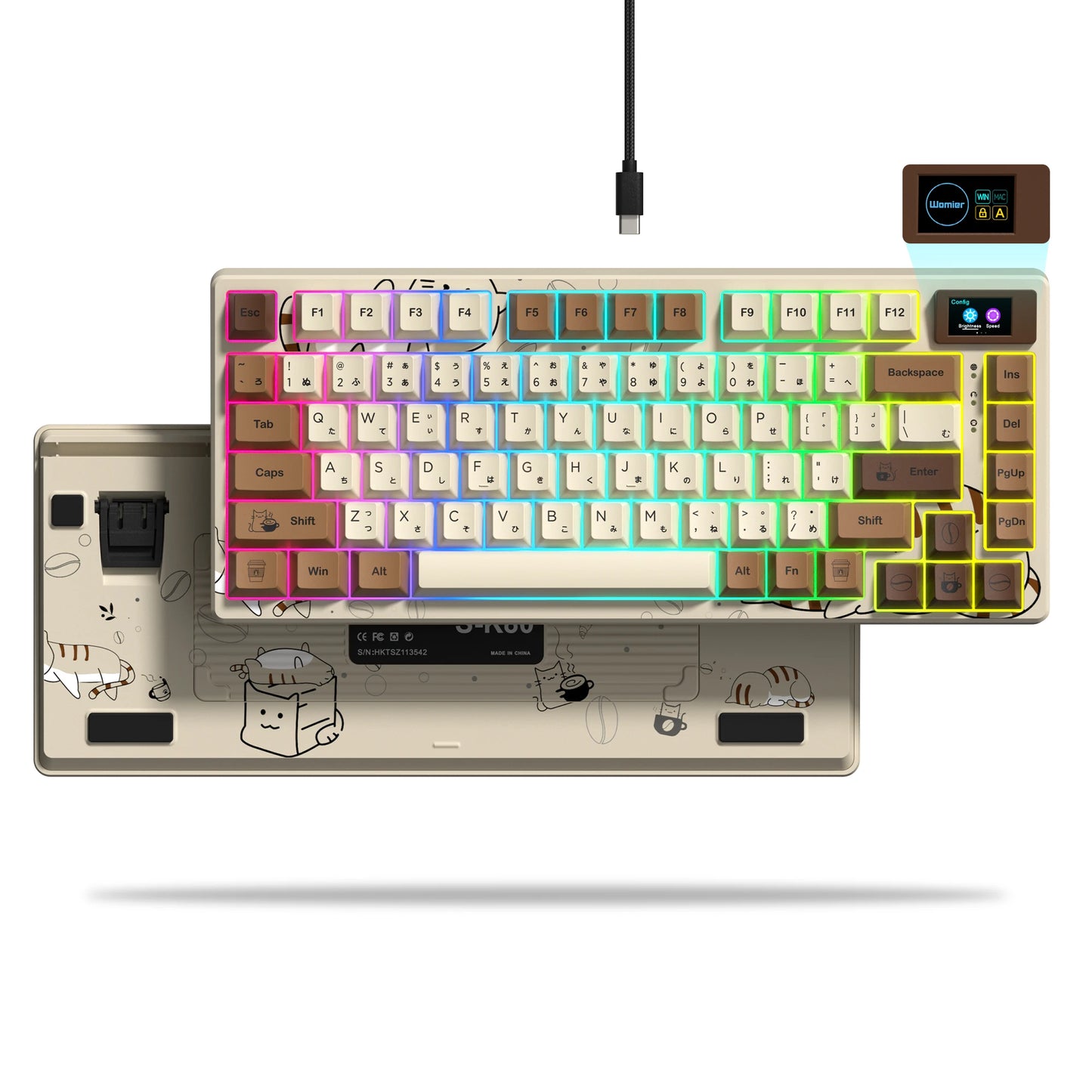 OLED RGB Mechanical Gaming Keyboard – Hot-Swappable Switches, Pudding Keycaps, Pro Build