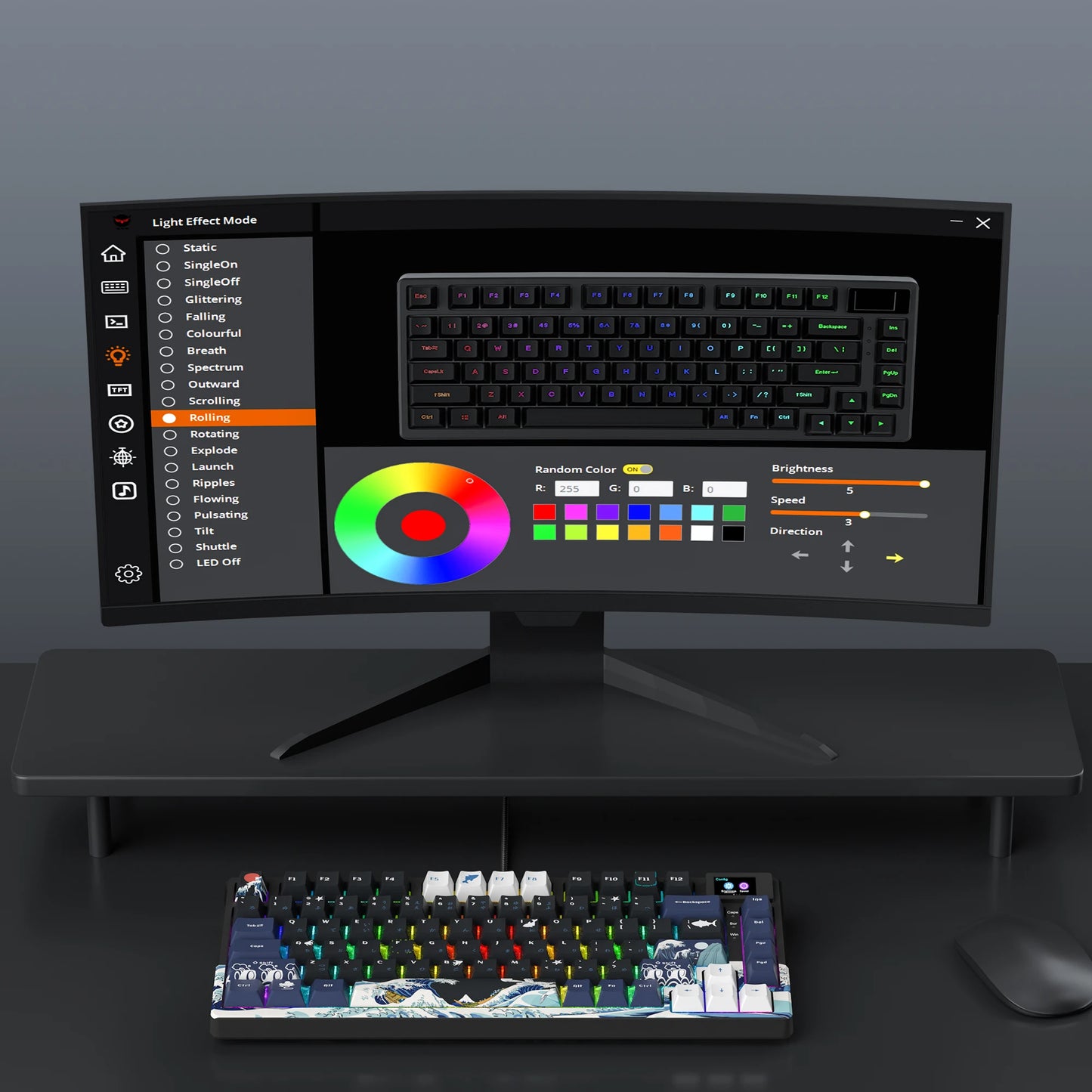 OLED RGB Mechanical Gaming Keyboard – Hot-Swappable Switches, Pudding Keycaps, Pro Build