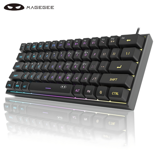 MageGee MK-Box 60% RGB Gaming Keyboard – Compact, Splash-Resistant with Mechanical Feel